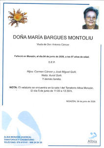 DOÑA MARIA BARGUES MONTOLIU