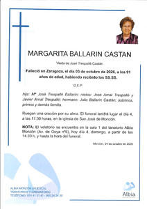 DOÑA MARGARITA BALLARIN CASTAN