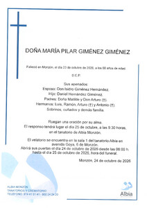 DOÑA MARÍA PILAR GIMÉNEZ GIMÉNEZ