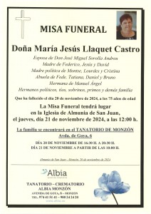 DOÑA MARÍA JESÚS LLAQUET CASTRO